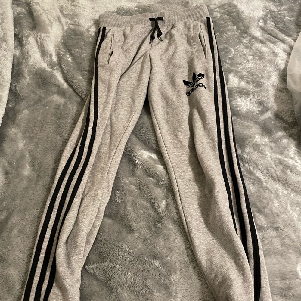 Gray Adidas sweatpants
